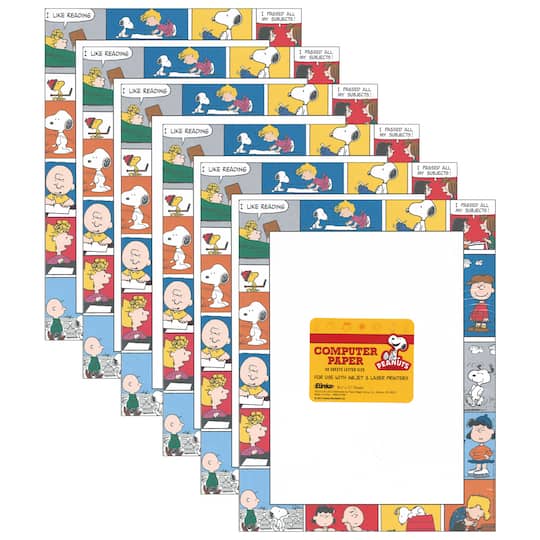 Eureka® Peanuts® Comic Blocks Computer Paper, 6 Packs of 50